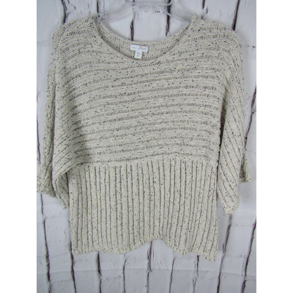 Pure Jill Kimono Cream Woven XXS Missy Short Sleeve Sweater